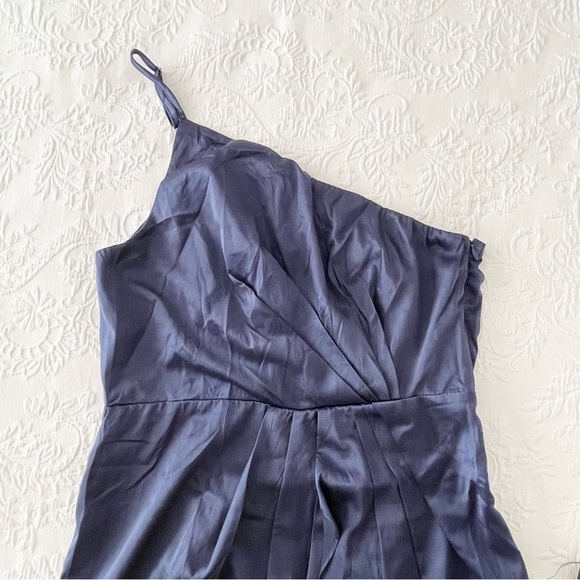 NWT Lulus Law of Attraction Navy Blue One-Shoulder Asymmetrical Midi Dress Large - Picture 3 of 8